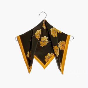 New! NWOT Madewell Silk Bandana Yellow Flower Dark Grey